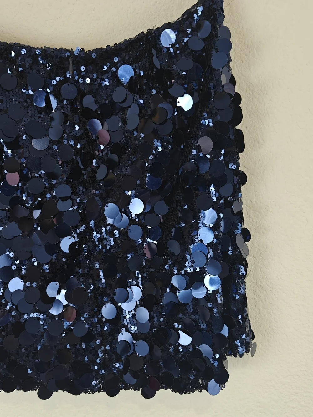 Sleek Amanda Uprichard Dale Seuqins Mini Skirt in Navy Blue Ink Size M, NWOT